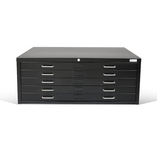 Adiroffice 5-Drawer Flat Large Document and Blueprint File Cabinet in Black - ADIOF500-02-MK