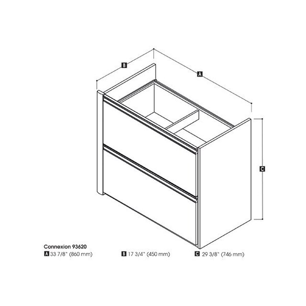 Bestar Connexion 34W Add-On Lateral File Cabinet, Antigua & Black - 93620-000052