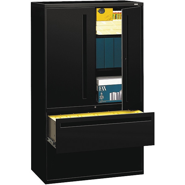 Hon 42" W 5 Drawer File Cabinet, Black, A4/Legal/Letter - H795LS.L.P