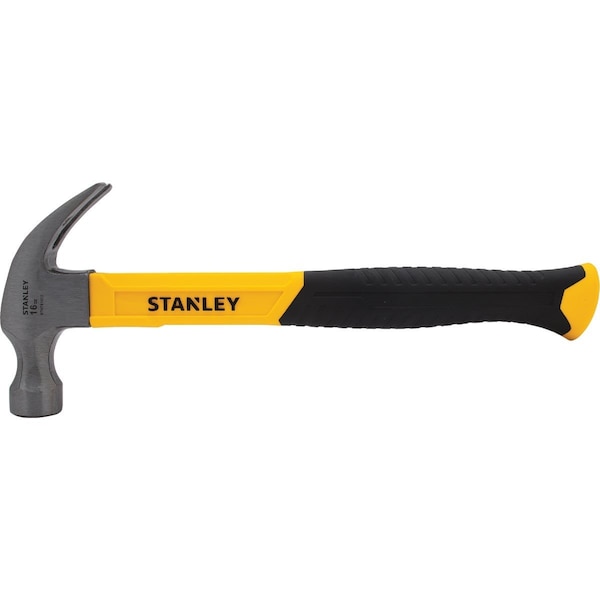 Stanley 16 Oz. Smooth-Face Curved Claw Hammer with Fiberglass Handle - STHT51512