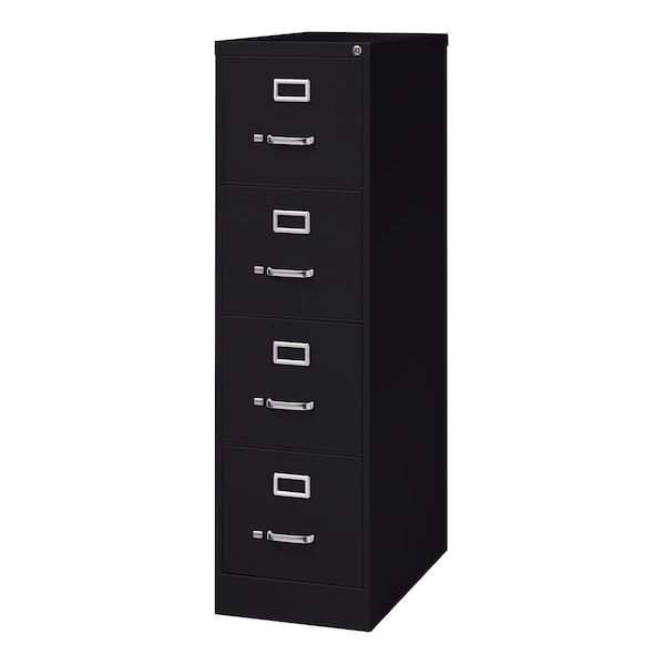 Hirsh 15" W 4 Drawer Vertical File Cabinet, Black, Letter - 16699