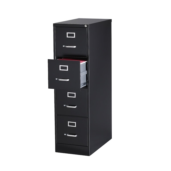 Hirsh 15" W 4 Drawer Vertical File Cabinet, Black, Letter - 16699