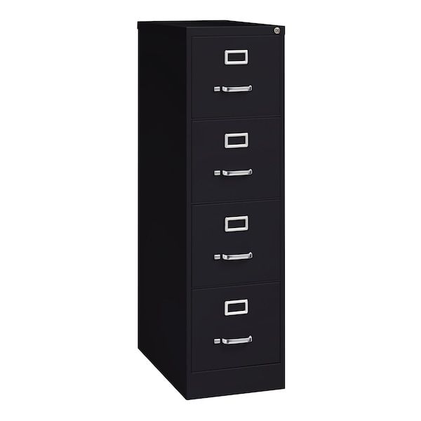 Hirsh 15" W 4 Drawer Vertical File Cabinet, Black, Letter - 16699
