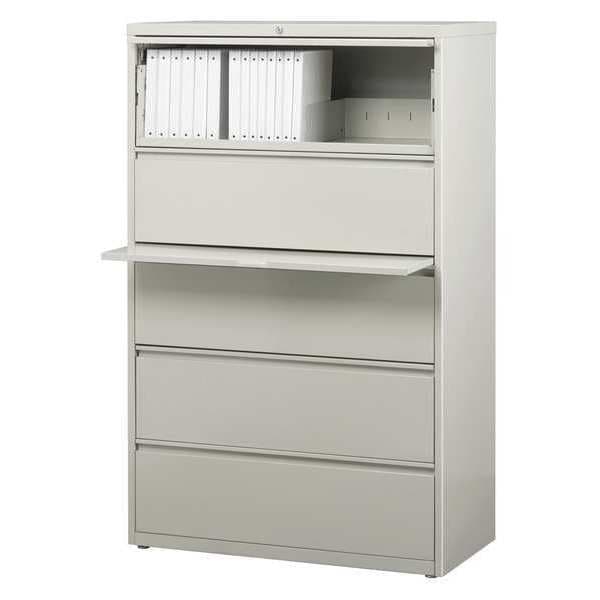 Hirsh 36" W 5 Drawer Lateral File Cabinet, Light Gray, A4/Legal/Letter - 17640