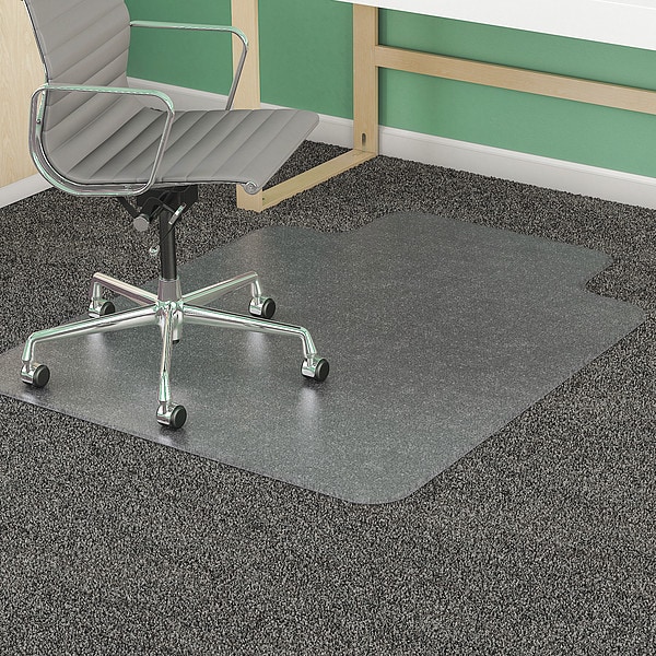 Deflecto Chair Mat, Traditional Lip, Clear, 46"x60" - CM14433FGR