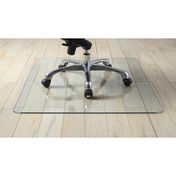 Lorell Tempered Glass Chairmat, 36" L x 46" W - 82833