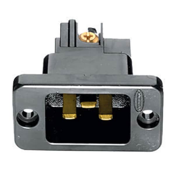 Hubbell Wiring Device-Kellems Straight Blade Devices, IEC 320 Devices, Inlet, 16A 250V, International Rated, Pressure Screw Terminal, Black, Single Pack - H320B