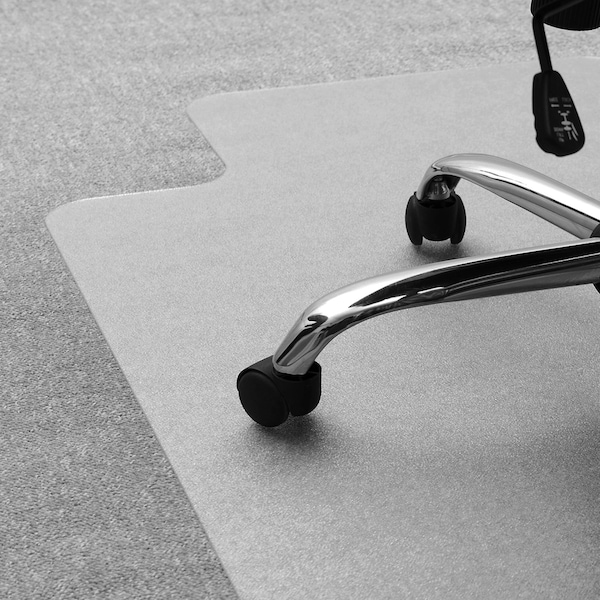 Floortex Chair Mat 48"x60", Traditional Lip Shape, Clear, for Carpet - FR1115223LR