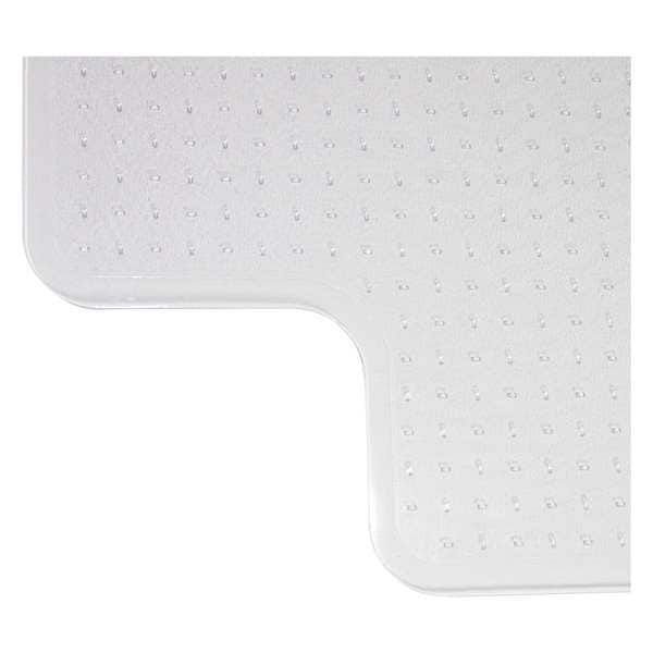 Aleco Chair Mat 46"x60", Traditional Lip Shape, Clear, for Carpet - 122383