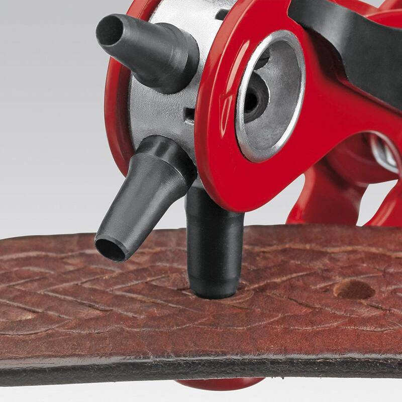 KNIPEX Heavy Duty Forged Steel Revolving Punch Pliers with Red Powder Coating - 90 70 220
