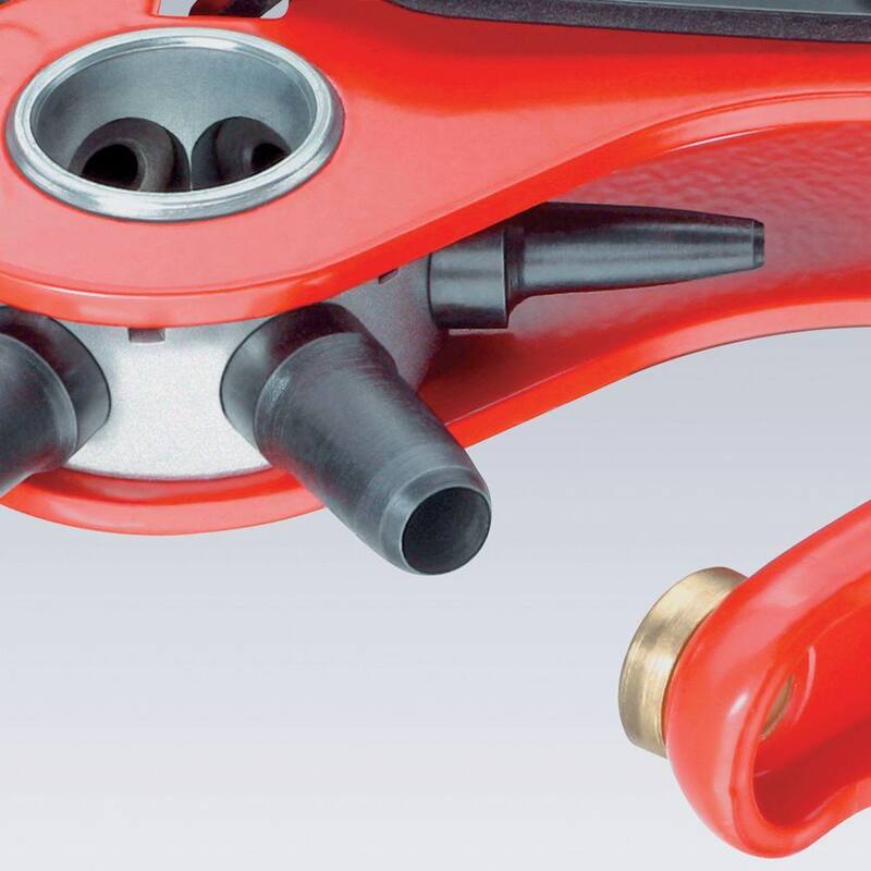 KNIPEX Heavy Duty Forged Steel Revolving Punch Pliers with Red Powder Coating - 90 70 220