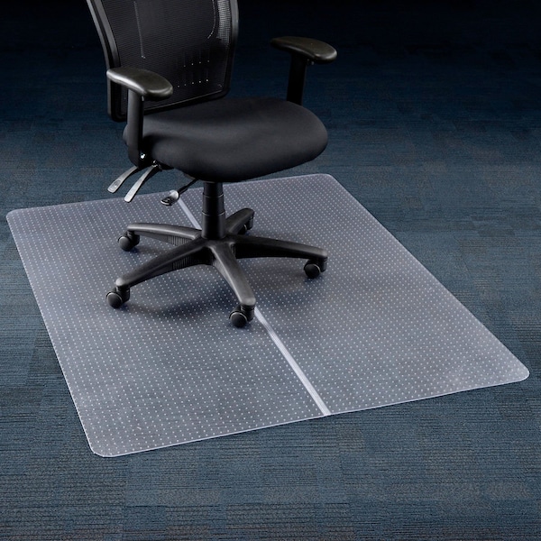Interion By Global Industrial Interion Office Chair Mat for Carpet, 46inW x 60inL, Straight Edge - 607901R