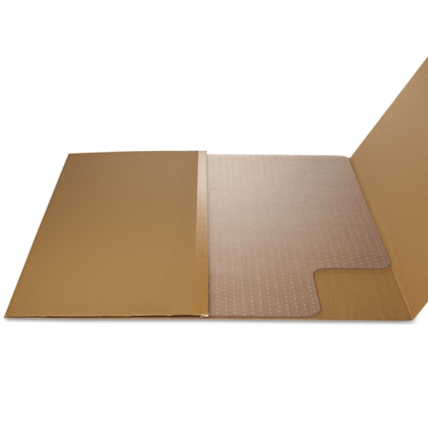 Deflecto Chair Mat 45"x53", Traditional Lip Shape, Clear, for Carpet, Thickness: 1/2" - CM14233