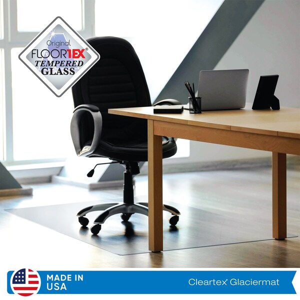 Floortex Glaciermat Heavy Duty Glass Chair Mat for Hard Floors & Carpets - 36" x 42" - FC123642EG