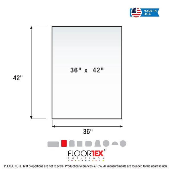 Floortex Glaciermat Heavy Duty Glass Chair Mat for Hard Floors & Carpets - 36" x 42" - FC123642EG