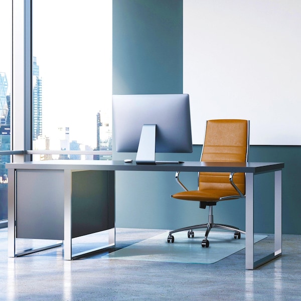 Floortex Glaciermat Heavy Duty Glass Chair Mat for Hard Floors & Carpets - 36" x 42" - FC123642EG