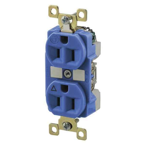 Zoro Select Receptacle, 15 A Amps, 125V AC, Flush Mount, Standard Duplex Outlet, 5-15R, Brown - BRY5262IGB
