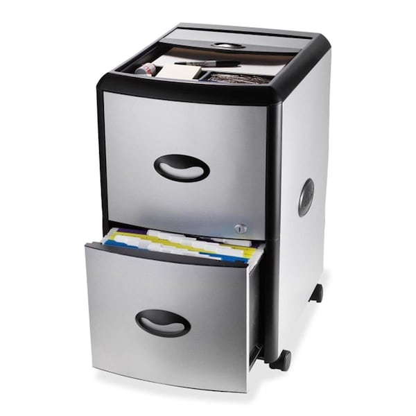 Suitex Storex Ind. 2-Drawer Brushed Metal Filing Cabinet - SU3763177