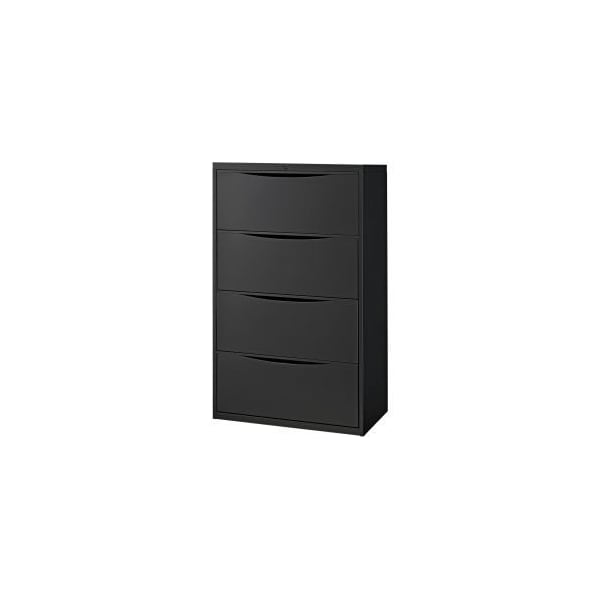 Global Equipment Interion    30" Premium Lateral File Cabinet 4 Drawer Black - LF-304D-BLACK