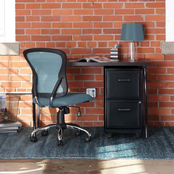 Space Solutions 14.25 in W 2 Drawer Mobile Vertical File Cabinet, Black - 16872
