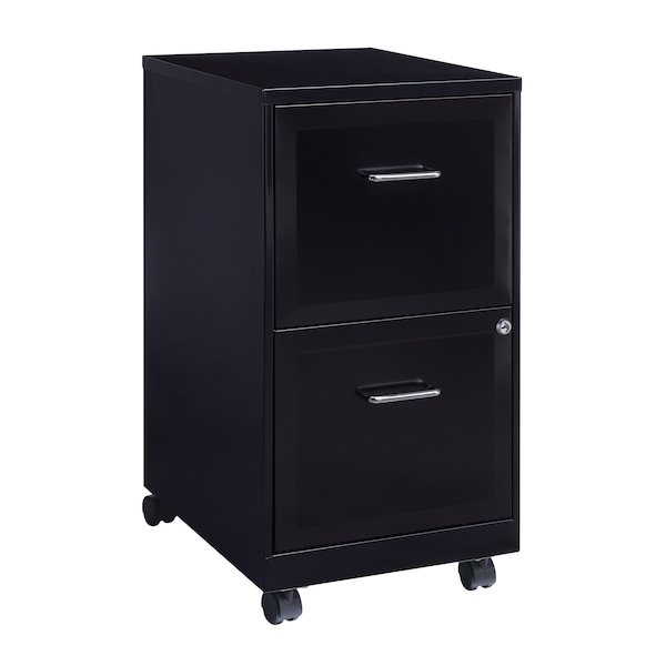 Space Solutions 14.25 in W 2 Drawer Mobile Vertical File Cabinet, Black - 16872