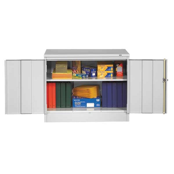 Tennsco 24 ga. Carbon Steel Storage Cabinet, 36" W, 30" H, Shelving - 1430LGY