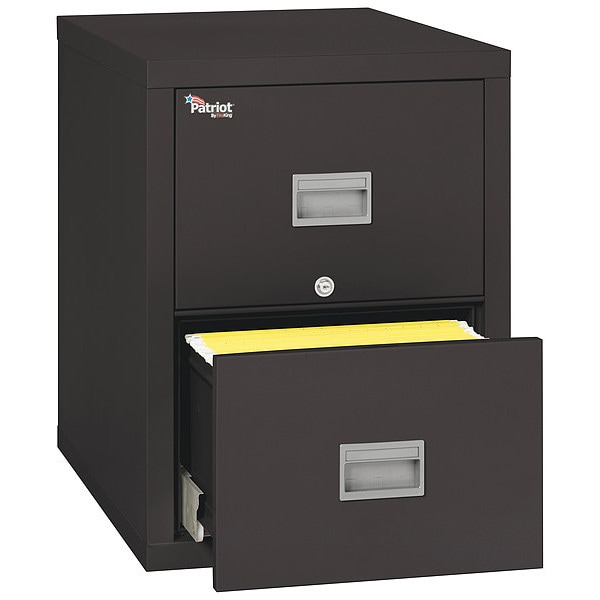 Fireking 20-13/16" W 2 Drawer File Cabinet, Black, Legal - 2P2131-CBL