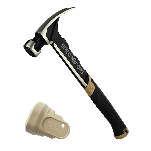 Spec Ops 22-oz Milled Face Framing Hammer with Soft Mallet Cap, Steel Handle - SPEC-M22CF-S