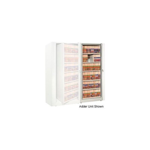 Datum Filing Systems Rotary File Cabinet Adder Unit, Legal, 5 Shelves, Bone White - XLG-A6-T15