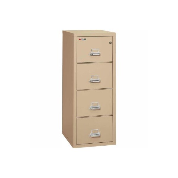 Fire King Fireking Fireproof 4 Drawer Vertical File Cabinet - Letter Size 18"W x 25"D x 53"H - Putty - 41825/CPA