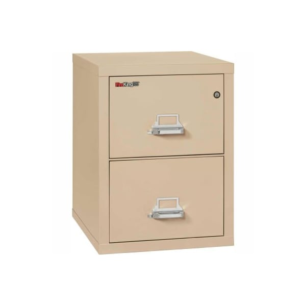 Fire King Fireking Fireproof 2 Drawer Vertical File Cabinet - Legal Size 21"W x 25"D x 28"H - Putty - 2-2125-CPA