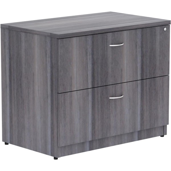 Lorell 2 Drawer Weathered Charcoal Lateral FileCharcoal Gray 35 x 22 x 29.5 in. - LLR69563
