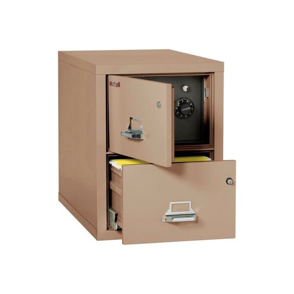 Fire King Fireking Fireproof 2 Drawer Vertical Safe-In-File Legal 20-13/16"Wx31-9/16"Dx27-3/4"H Taupe - 2-2131-CTASF
