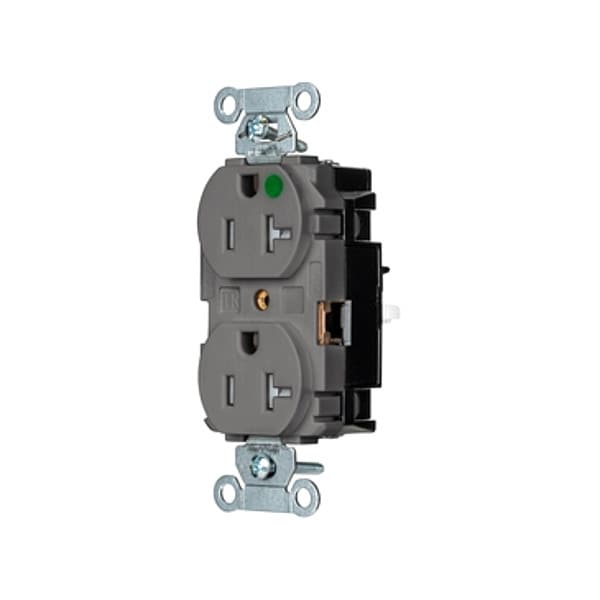 Hubbell Receptacle, 1 hp, 125V AC, NEMA 5-20R - 8300STGYTR