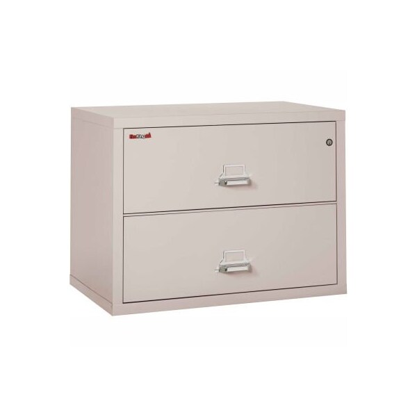 Fire King Fireking Fireproof 2 Drawer Lateral File Cabinet Letter-Legal Size 37-1/2"W x 22"D x 28"H - Lt Gray - 23822CPL