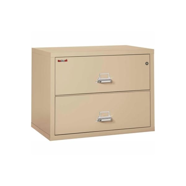 Fire King Fireking Fireproof 2 Drawer Lateral File Cabinet - Letter-Legal Size 37-1/2"W x 22"D x 28"H - Putty - 23822CPA