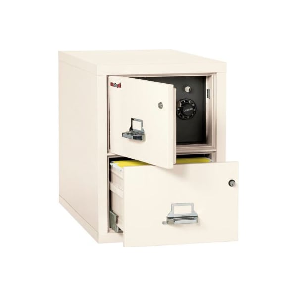 Fire King Fireking Fireproof 2 Drawer Vertical Safe-In-File Legal 20-13/16"Wx31-9/16"Dx27-3/4"H Ivory White - 2-2131-CIWSF