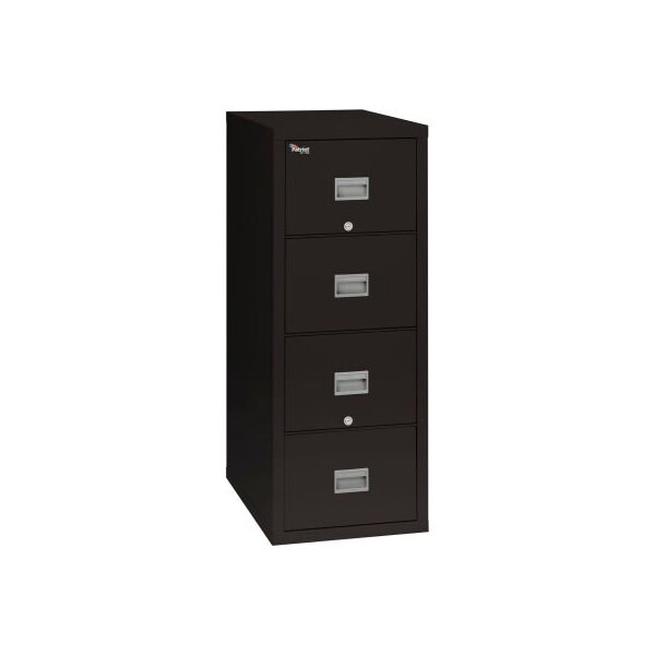 Fire King Fireking Fireproof 4 Drawer Vertical File Cabinet Letter 17-3/4"Wx31-9/16"Dx52-3/4"H Black - 4P1831-CBL