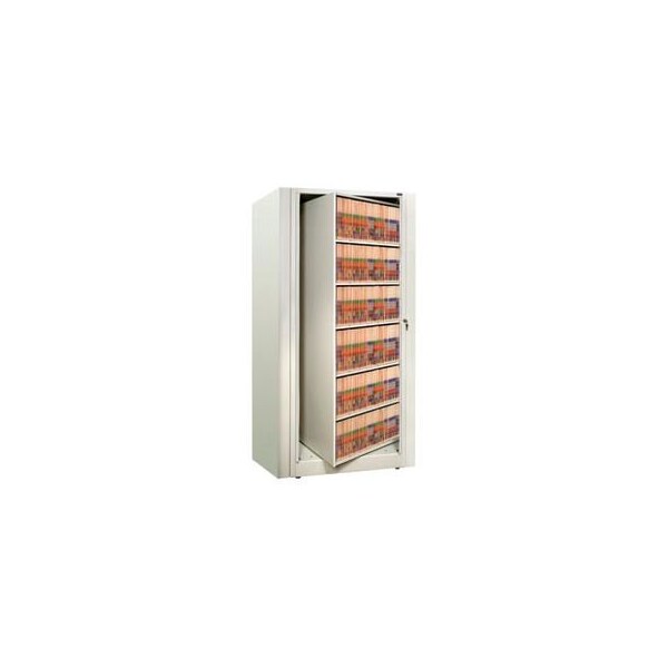 Datum Filing Systems Rotary File Cabinet Starter Unit, Legal, 5 Shelves, Bone White - XLG-S6-T15