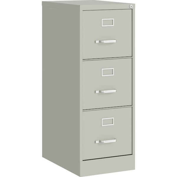 Lorell Fortress Series 3-Drawer Vertical File Cabinet, 15" x 22" x 40.2", Gray - LLR42298