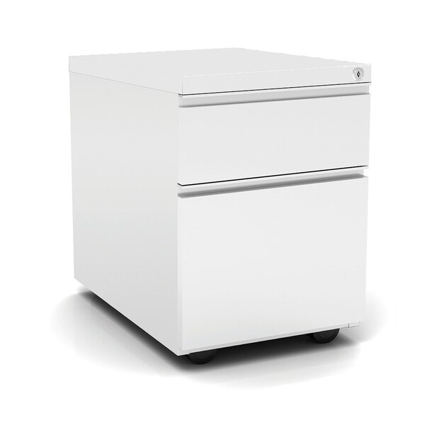 Officesource Metal Pedestals 2 Drawer Metal File and Box Pedestal - 22''D - OSCPSBFWH