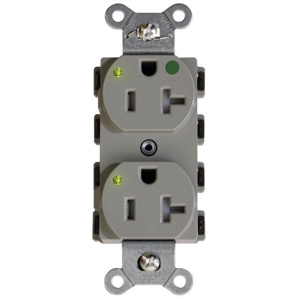 Hubbell Wiring Device-Kellems SnapConnect Receptacles SNAP8300GYLTRA - SNAP8300GYLTRA