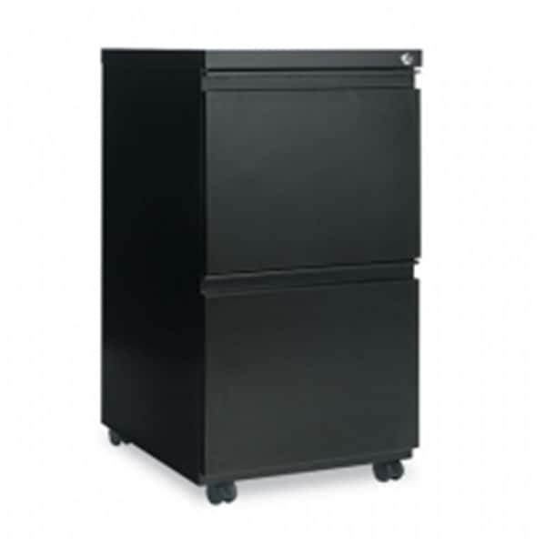 Alera Technologies 14.87 x 19.12 in. Two-Drawer Metal Pedestal File with Full-Length Pull - Black - PBFFBL