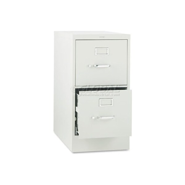 Hon HON 25"D 2 Drawer Vertical File - Letter - Gray w/ Lock - HON512PQ