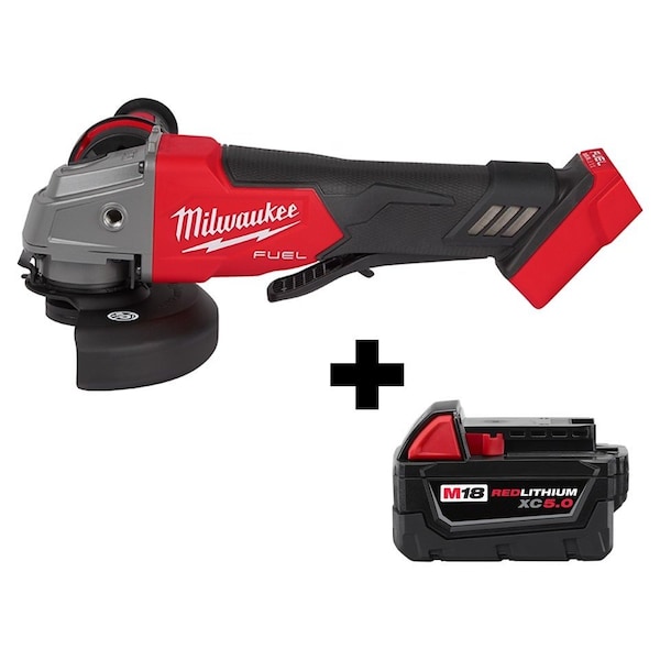 Milwaukee Tool M18 Fuel 4 1/2 In. / 5" Grinder, Battery - 2880-20, 48-11-1850