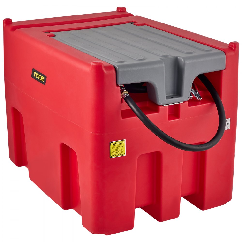 VEVOR Portable Diesel Tank, 116 Gallon Capacity & 10 GPM Flow Rate, Diesel Fuel Tank with 12V Electric Transfer Pump and 13.1ft Rubber Hose, PE Diesel Transfer Tank for Easy Fuel Transportation, Red - SLYXJLBDDWC55DDLTV0
