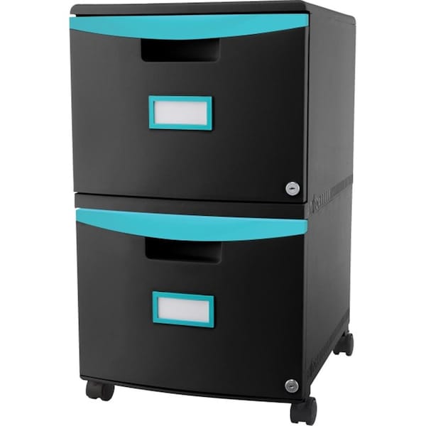 Made4Mattress 2-Drawer Mobile File Cabinet, Black - 14.75 x 18.25 x 26 in. - MA1625155