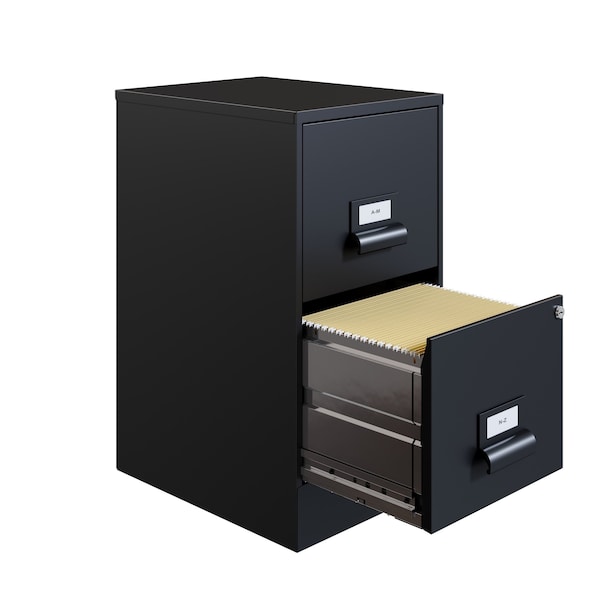 Space Solutions 14.25 in W 2 Drawer Premier Vertical File Cabinet, Black - 21644