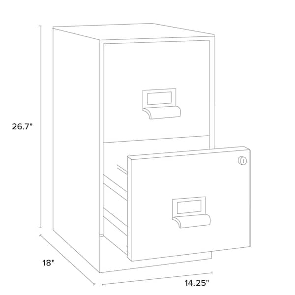 Space Solutions 14.25 in W 2 Drawer Premier Vertical File Cabinet, Black - 21644