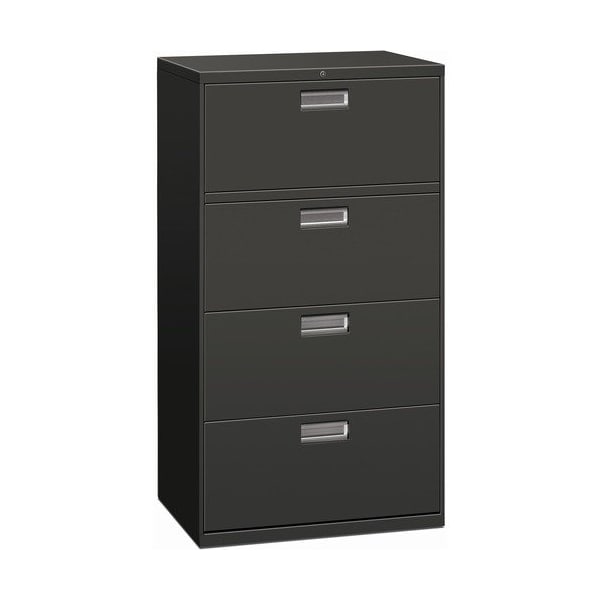 Hon HON 674LS, 600 SERIES FOUR-DRAWER LATERAL FILE, 30W X 18D X 52.5H, CHARCOAL - HON674LS